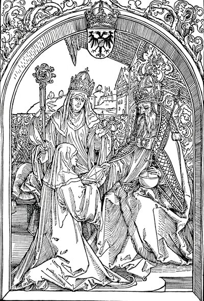 Hrotsvitha Presenting Her Book to the Emperor Otto I by Albrecht Dürer