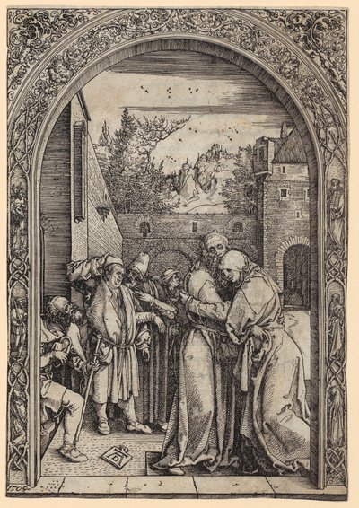 Joachim and Anna under the Golden Gate, Plate 4 from "The Life of Mary" by Albrecht Dürer