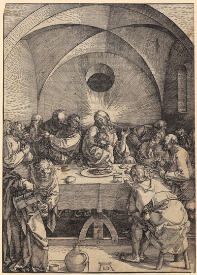 Last Supper, Plate 2 of the Series "The Great Passion" by Albrecht Dürer