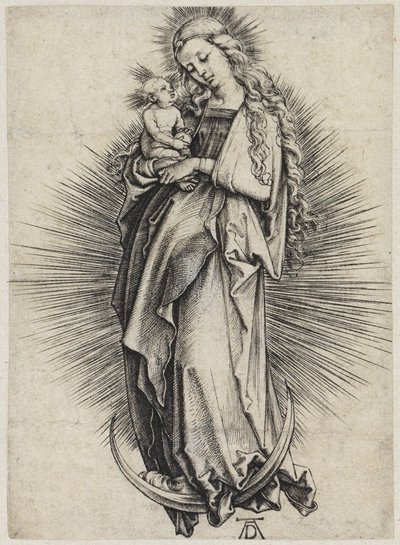 Mary with Long Hair on the Crescent Moon by Albrecht Dürer