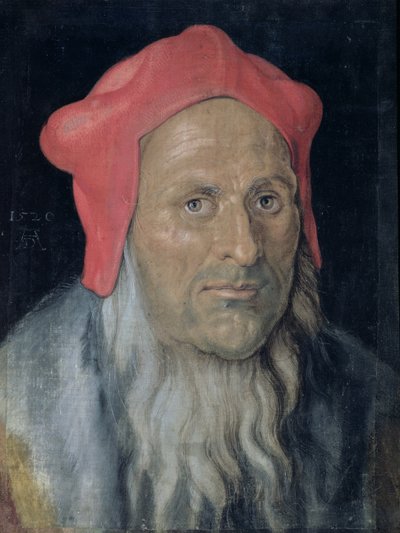 Portrait of a Bearded Man in a Red Hat, 1520 by Albrecht Dürer