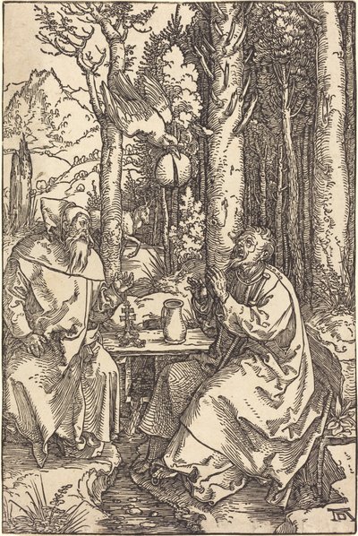 Saint Anthony and Saint Paul in the Wilderness by Albrecht Dürer