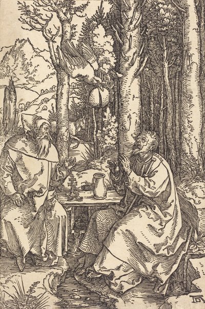 Saint Anthony and Saint Paul in the Wilderness by Albrecht Dürer