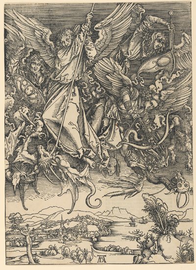 Saint Michael Fighting the Dragon, from the series The Apocalypse by Albrecht Dürer