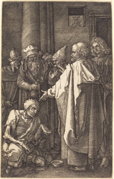 Saint Peter and Saint John Healing a Cripple at the Gate of the Temple by Albrecht Dürer