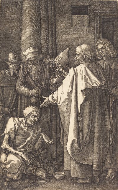 Saint Peter and Saint John Healing a Cripple at the Gate of the Temple by Albrecht Dürer
