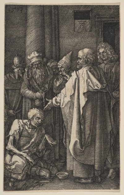 Saint Peter and Saint John at the Gate of the Temple, from "The Passion" by Albrecht Dürer
