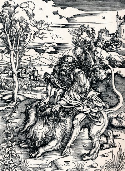 Samson Rending the Lion, 1497, 1906 by Albrecht Dürer
