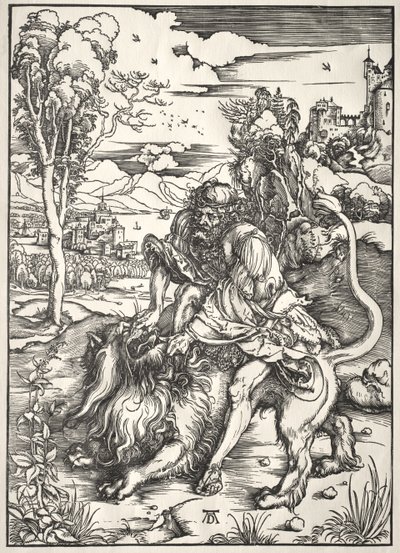 Samson and the Lion by Albrecht Dürer