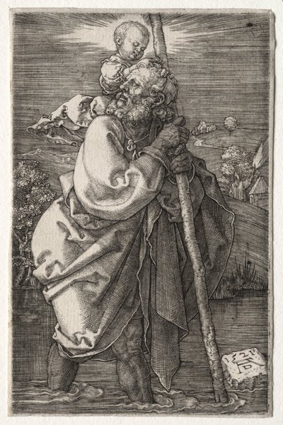 St. Christopher, Facing to the Left by Albrecht Dürer