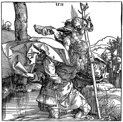 St Christopher Carrying the Infant Christ by Albrecht Dürer