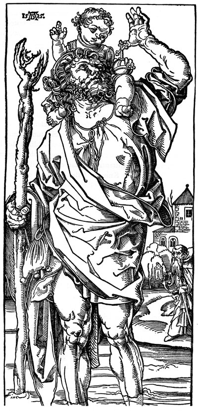 St Christopher Carrying the Infant Christ, 1525, 1936 by Albrecht Dürer