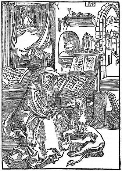 St Jerome in His Study Pulling a Thorn from a Lion