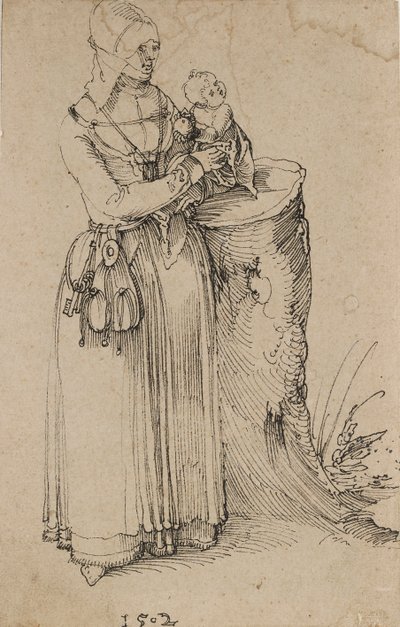 Standing Figure of a Woman holding a Child by Albrecht Dürer