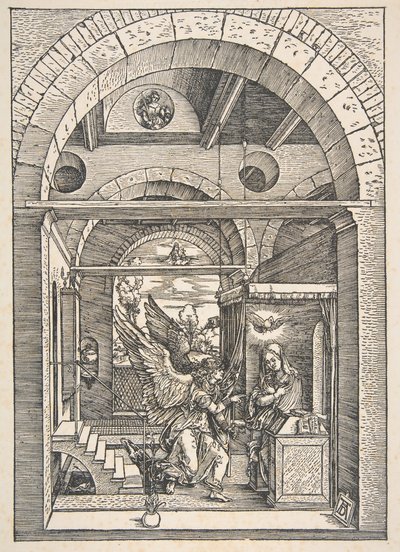 The Annunciation, from The Life of the Virgin, Latin Edition, 1511 by Albrecht Dürer