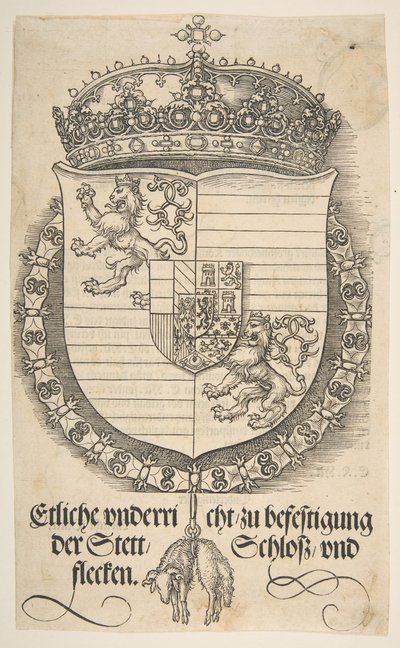 The Arms of Ferdinand I, King of Hungary and Bohemia by Albrecht Dürer