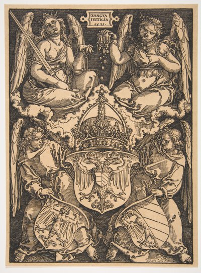 The Arms of the Holy Roman Empire and of the City of Nuremberg by Albrecht Dürer