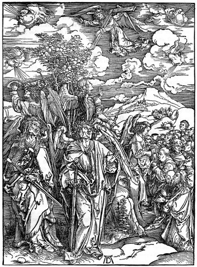The Four Angels holding the winds by Albrecht Dürer