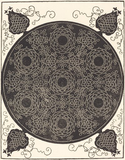 The Fourth Knot (combining seven circular groups of knots with black centers) by Albrecht Dürer