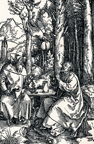 The Hermits St Anthony and St Paul by Albrecht Dürer
