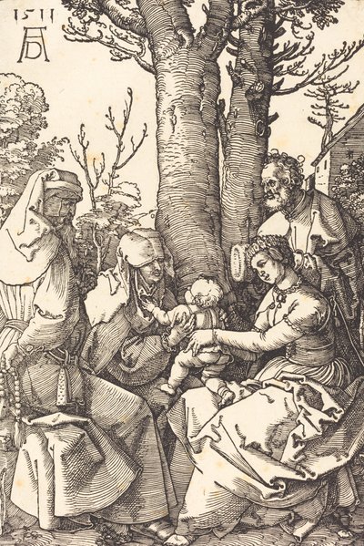 The Holy Family with Joachim and Anne under a Tree by Albrecht Dürer