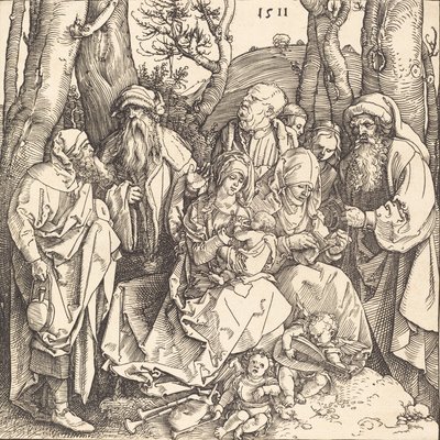 The Holy Family with Two Music-Making Angels by Albrecht Dürer