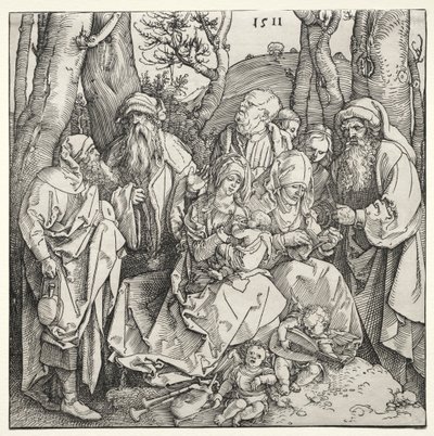 The Holy Family with Two Musician Angels by Albrecht Dürer