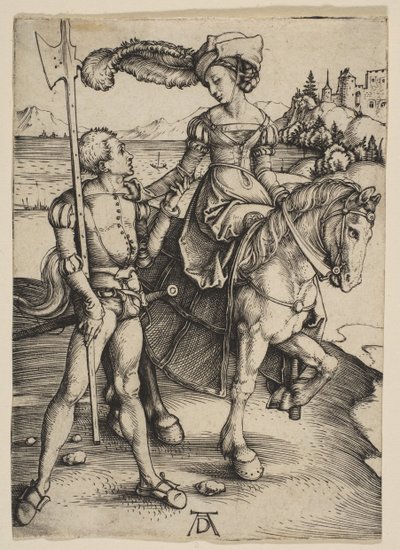 The Lady on Horseback and the Lansquenet by Albrecht Dürer