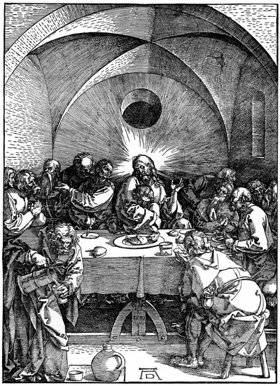The Last Supper from the Great Passion series by Albrecht Dürer