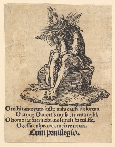 The Man of Sorrows Seated, Title Page of The Small Passion, ca. 1511 by Albrecht Dürer