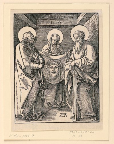 The Sudarium (Saints Veronica, Peter, and Paul), from The Little Passion Series by Albrecht Dürer