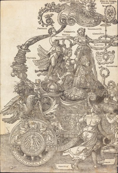 The Triumphal Chariot of Maximilian I The Great Triumphal Car [plate 1 of 8], 1523 Latin ed. by Albrecht Dürer