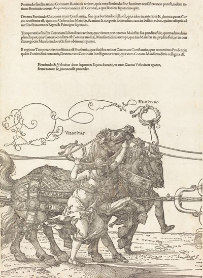 The Triumphal Chariot of Maximilian I (plate 5 of 8), 1523 Latin edition by Albrecht Dürer