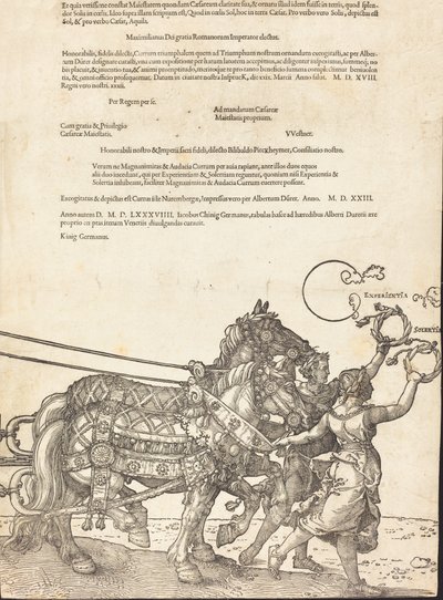 The Triumphal Chariot of Maximilian I The Great Triumphal Car (plate 8 of 8) by Albrecht Dürer