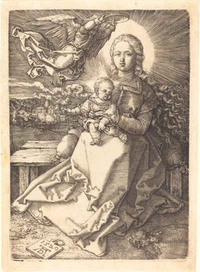 The Virgin and Child Crowned by One Angel by Albrecht Dürer