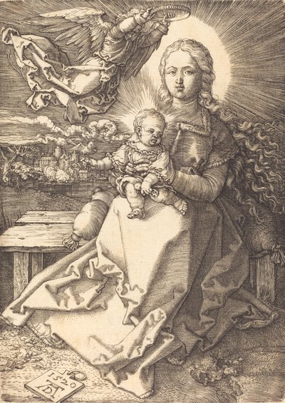 The Virgin and Child Crowned by One Angel by Albrecht Dürer