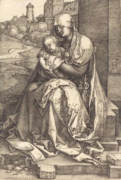The Virgin and Child Seated by the Wall by Albrecht Dürer