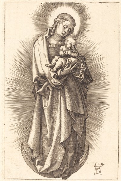 The Virgin and Child on a Crescent with a Diadem by Albrecht Dürer