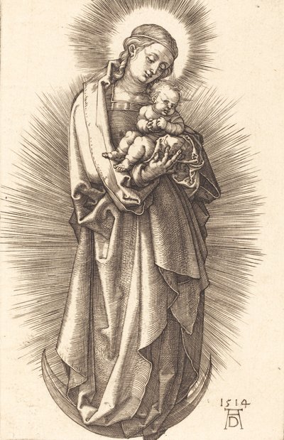 The Virgin and Child on a Crescent with a Diadem by Albrecht Dürer