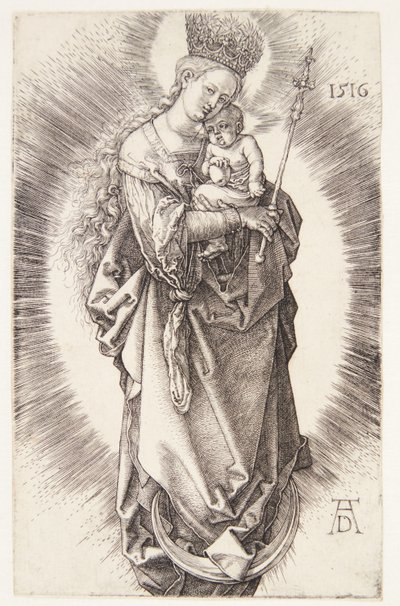 The Virgin on a Crescent with a Crown of Stars and a Scepter by Albrecht Dürer