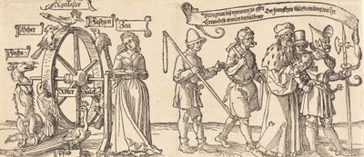 Time and a Fox Turning the Wheel of Fortune with People of All Ranks to the Right by Albrecht Dürer