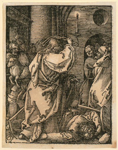 The Expulsion of the Merchants, Plate 7 from the series "Small Woodcut Passion" by Albrecht Dürer
