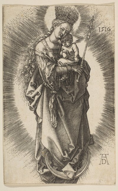 Virgin on the Crescent with Scepter and Starry Crown by Albrecht Dürer