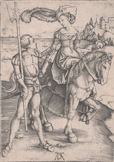 A Lady on Horseback and a Lansquenet by Albrecht Dürer