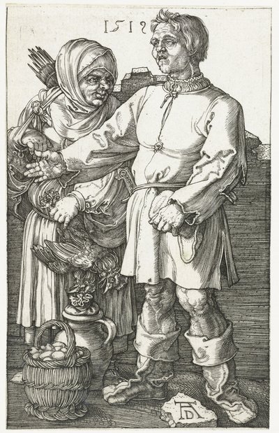 Peasant Couple on the Market by Albrecht Dürer or Duerer