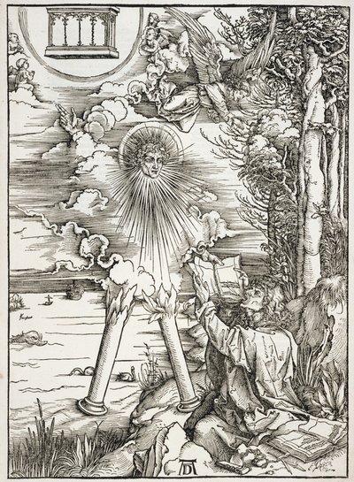 Scene from the Apocalypse, St. John Devouring the Book, Latin Edition by Albrecht Dürer