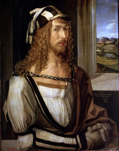 Self Portrait with Gloves by Albrecht Dürer or Duerer