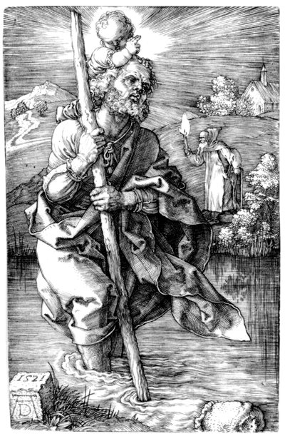 St. Christopher Facing Right, 1521 by Albrecht Dürer
