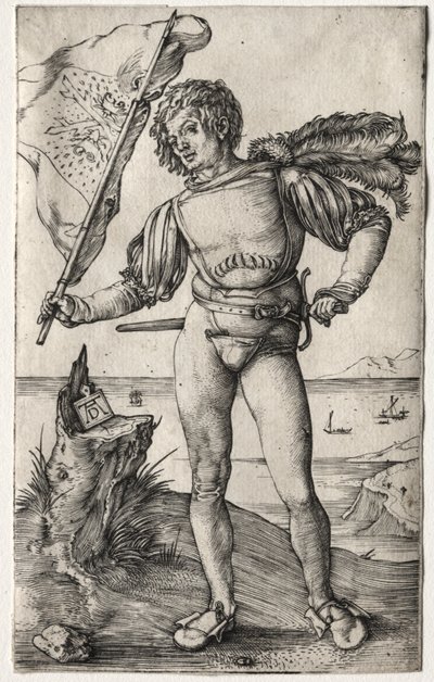 The Burgundian Standard Bearer, c. 1500 (engraving) by Albrecht Dürer or Duerer