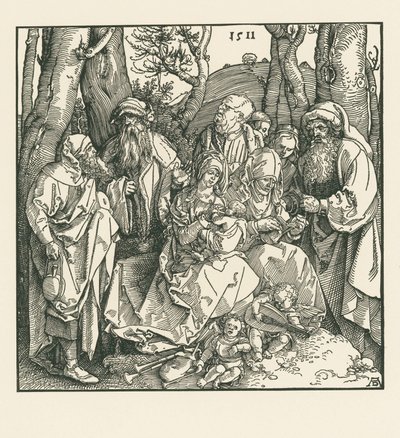 The Holy Kinship with Lute-Playing Angels by Albrecht Dürer or Duerer
